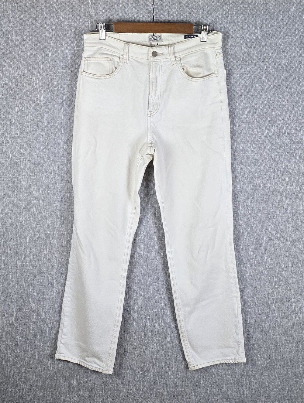 Faherty Stretch Terry 5 Pocket Jeans Egret Color Mens Sz 30(31×30)